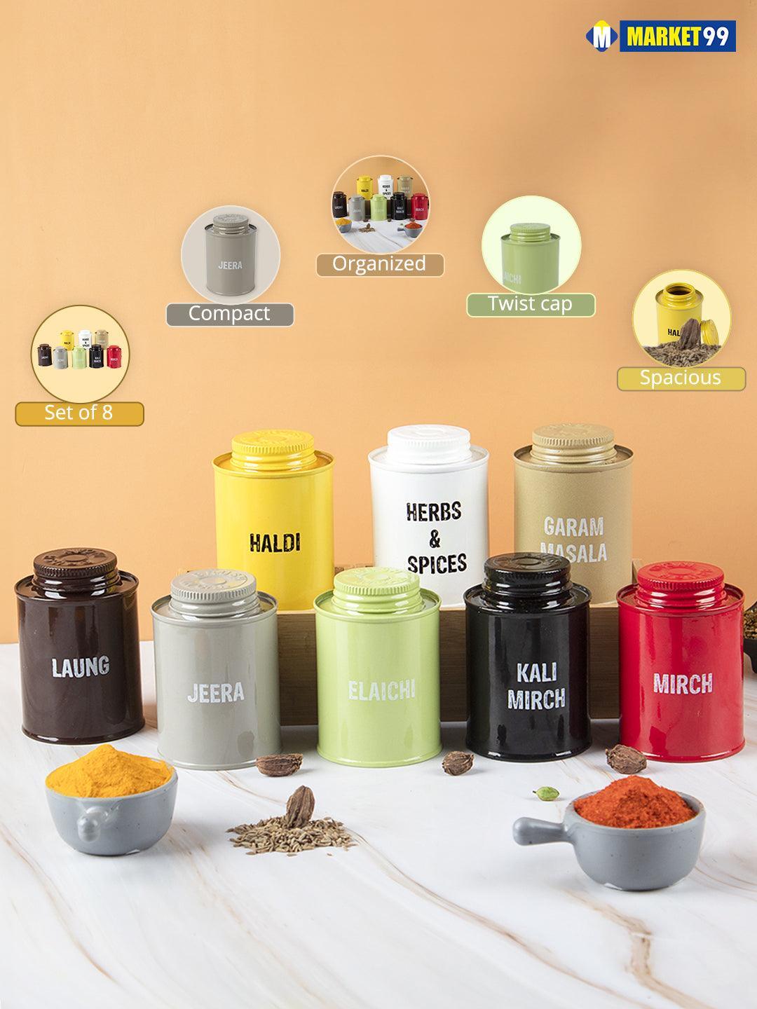 Spice Jar Set Of 8 (Each 250 Ml)