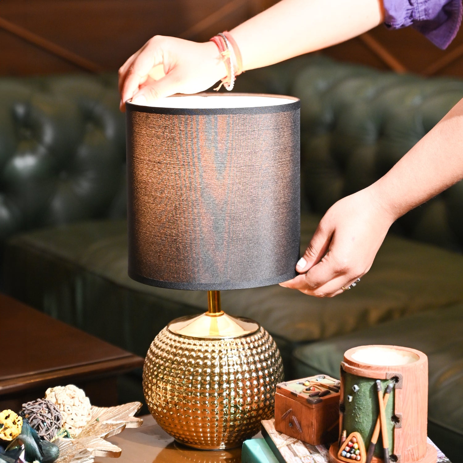 VON CASA Black& Golden Table Lamp
